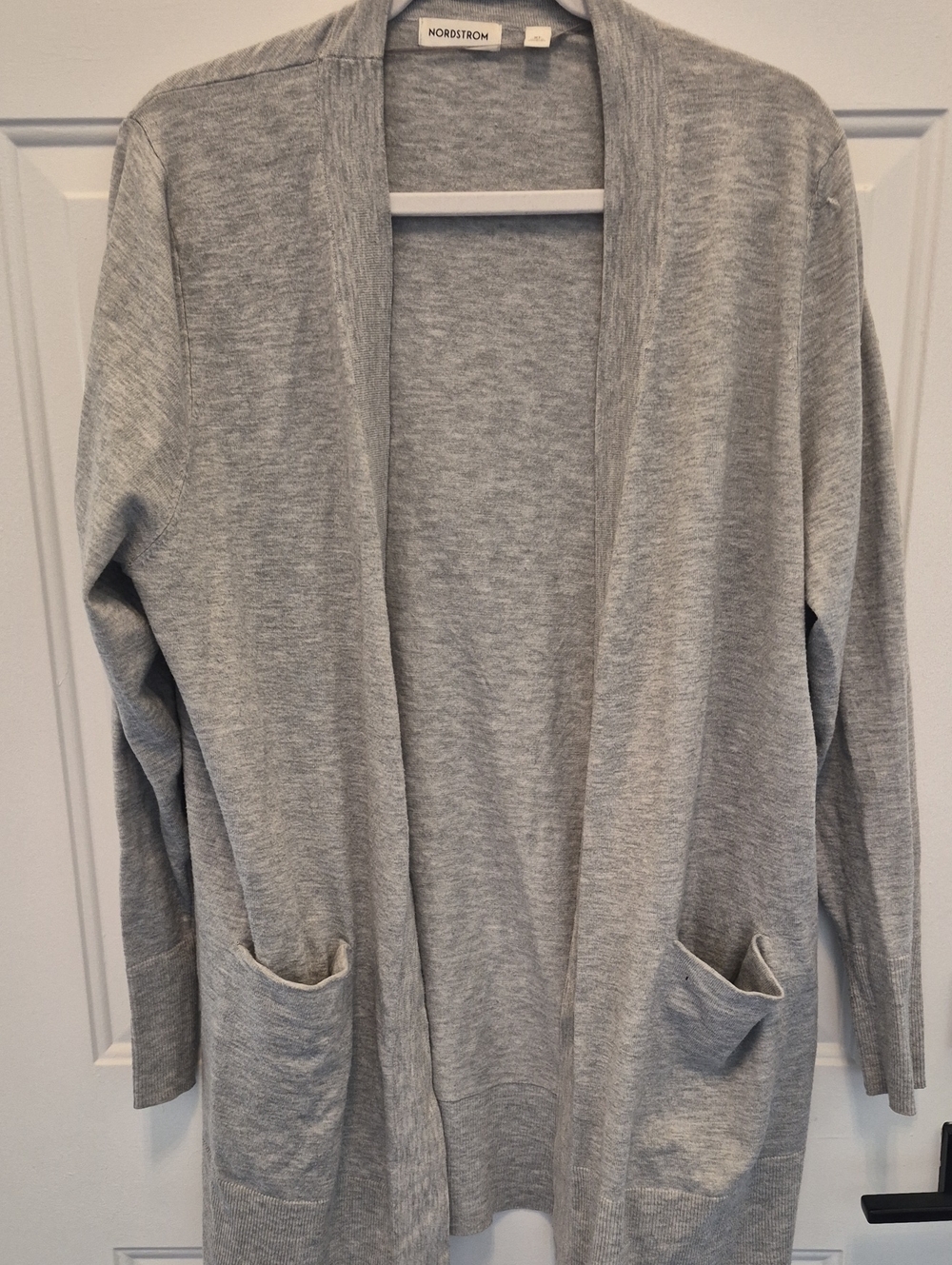 Nordstrom Light Gray Open-Front Women's Cardigan
